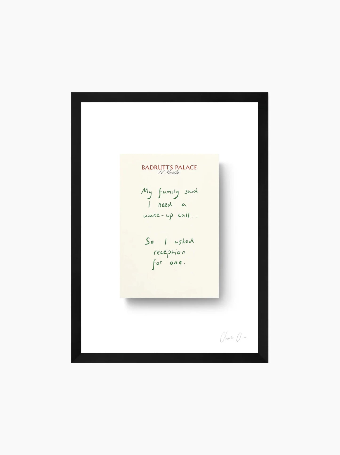 Paper at Badrutt's Palace St. Moritz i Art Print