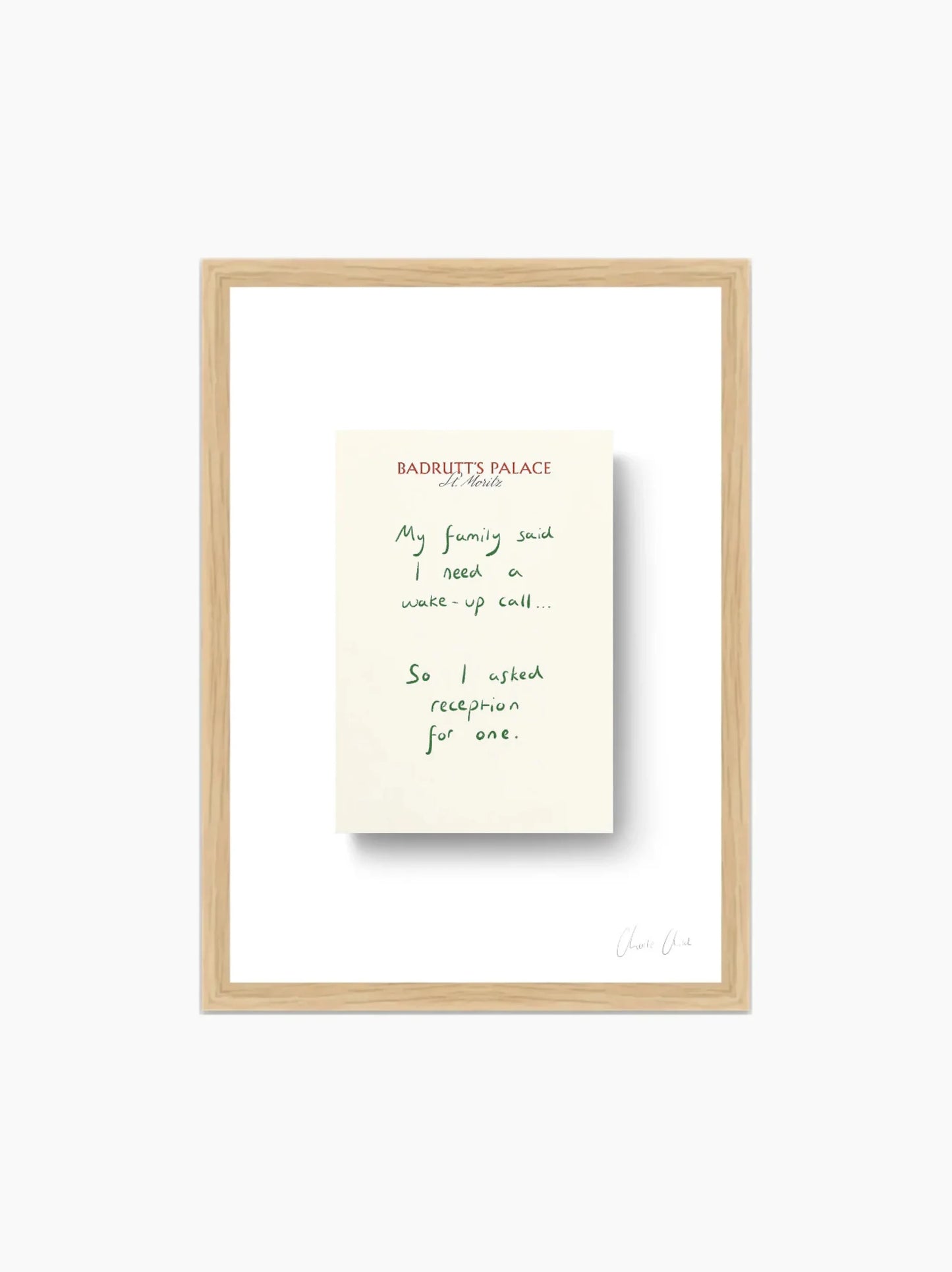 Paper at Badrutt's Palace St. Moritz i Art Print