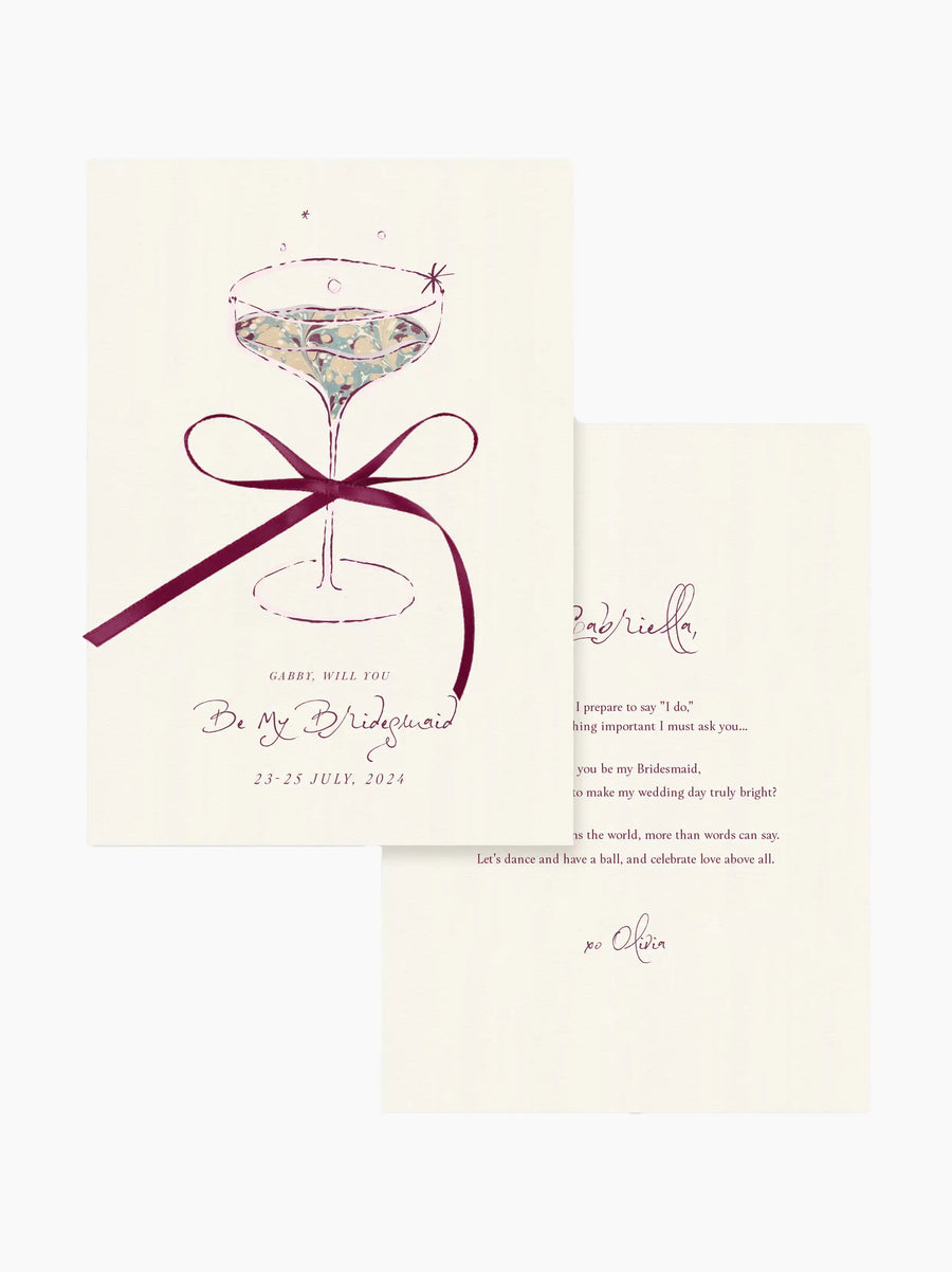 Purple Be My Bridesmaid Card