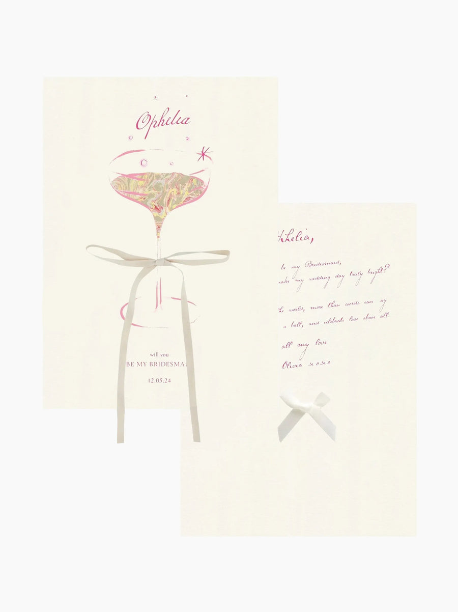 Pink Be My Bridesmaid Card