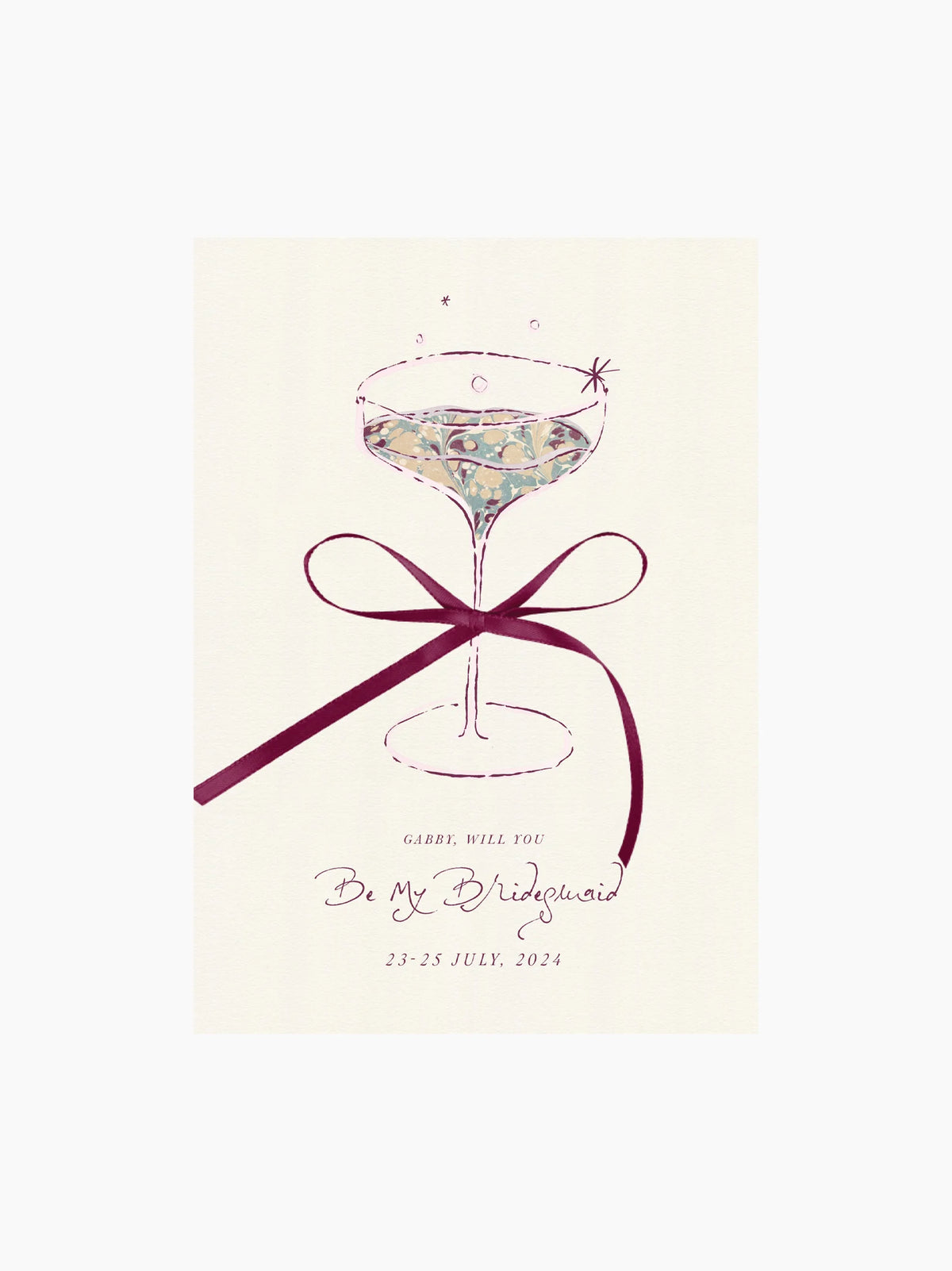 Purple Be My Bridesmaid Card