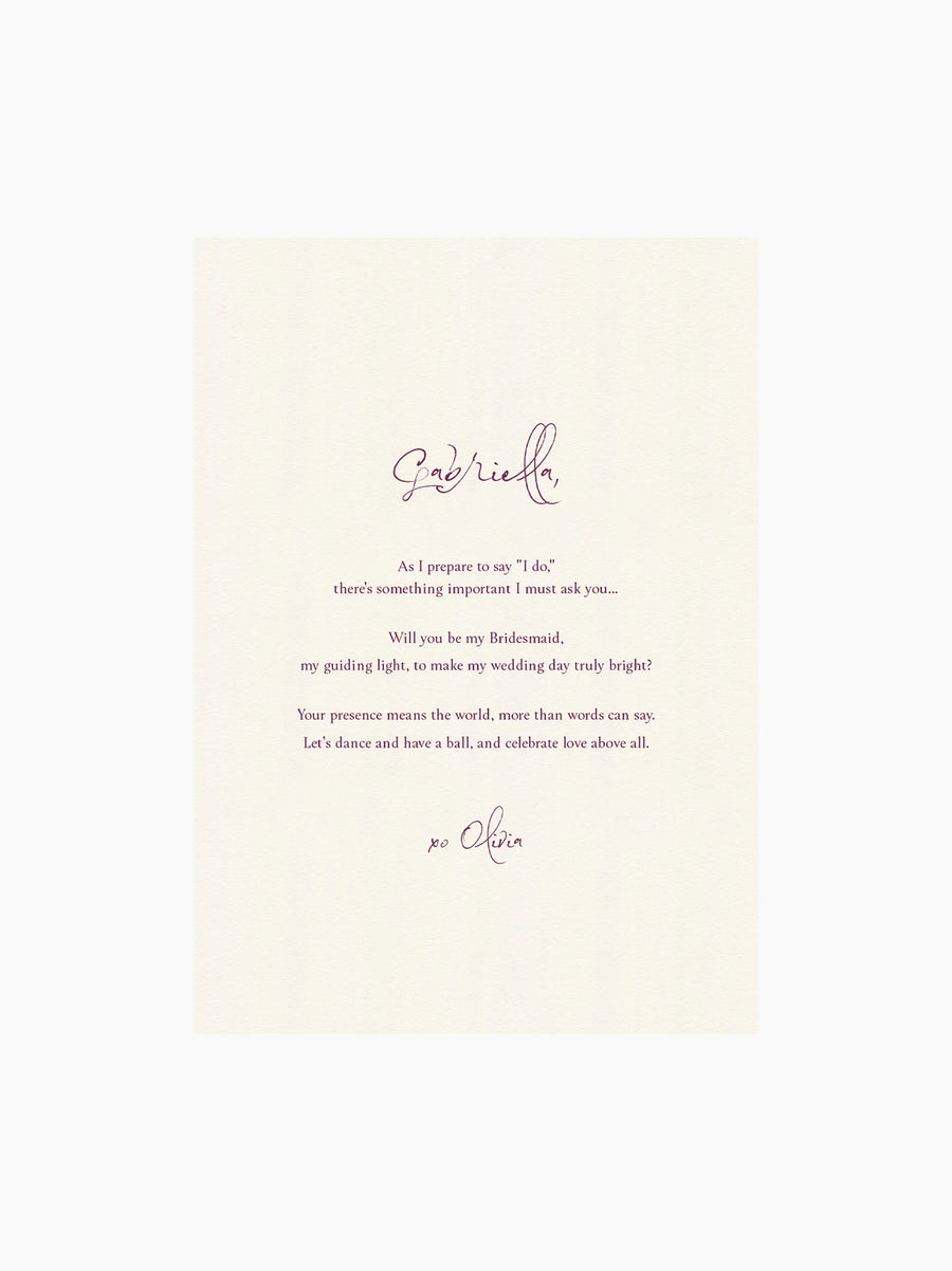 Purple Be My Bridesmaid Card