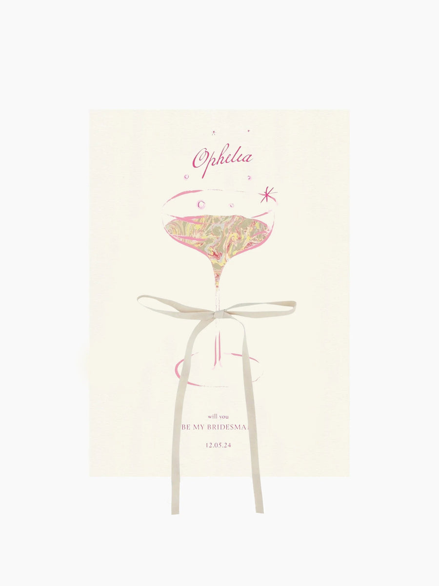 Pink Be My Bridesmaid Card