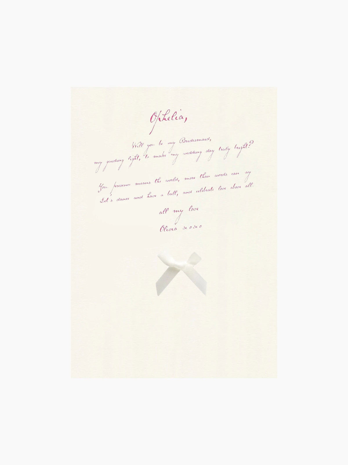 Pink Be My Bridesmaid Card