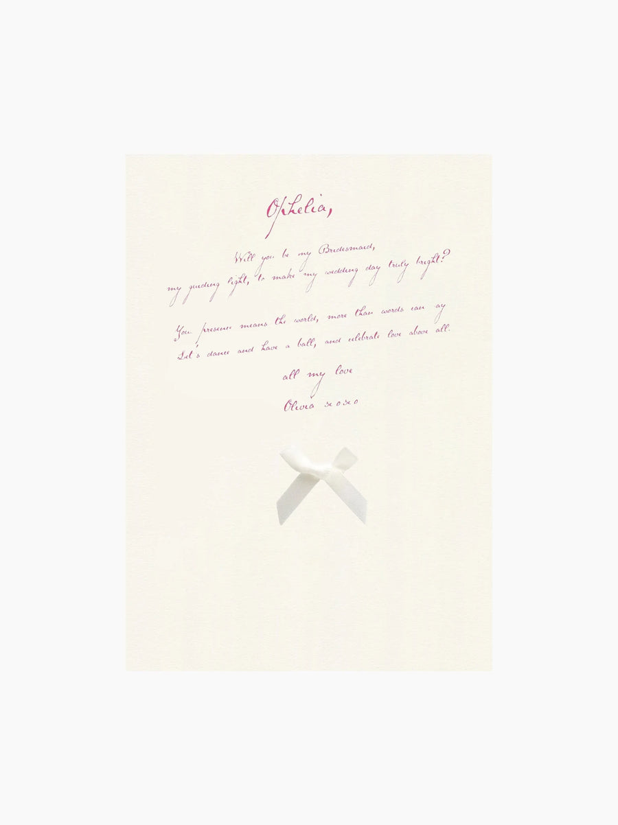 Pink Be My Bridesmaid Card