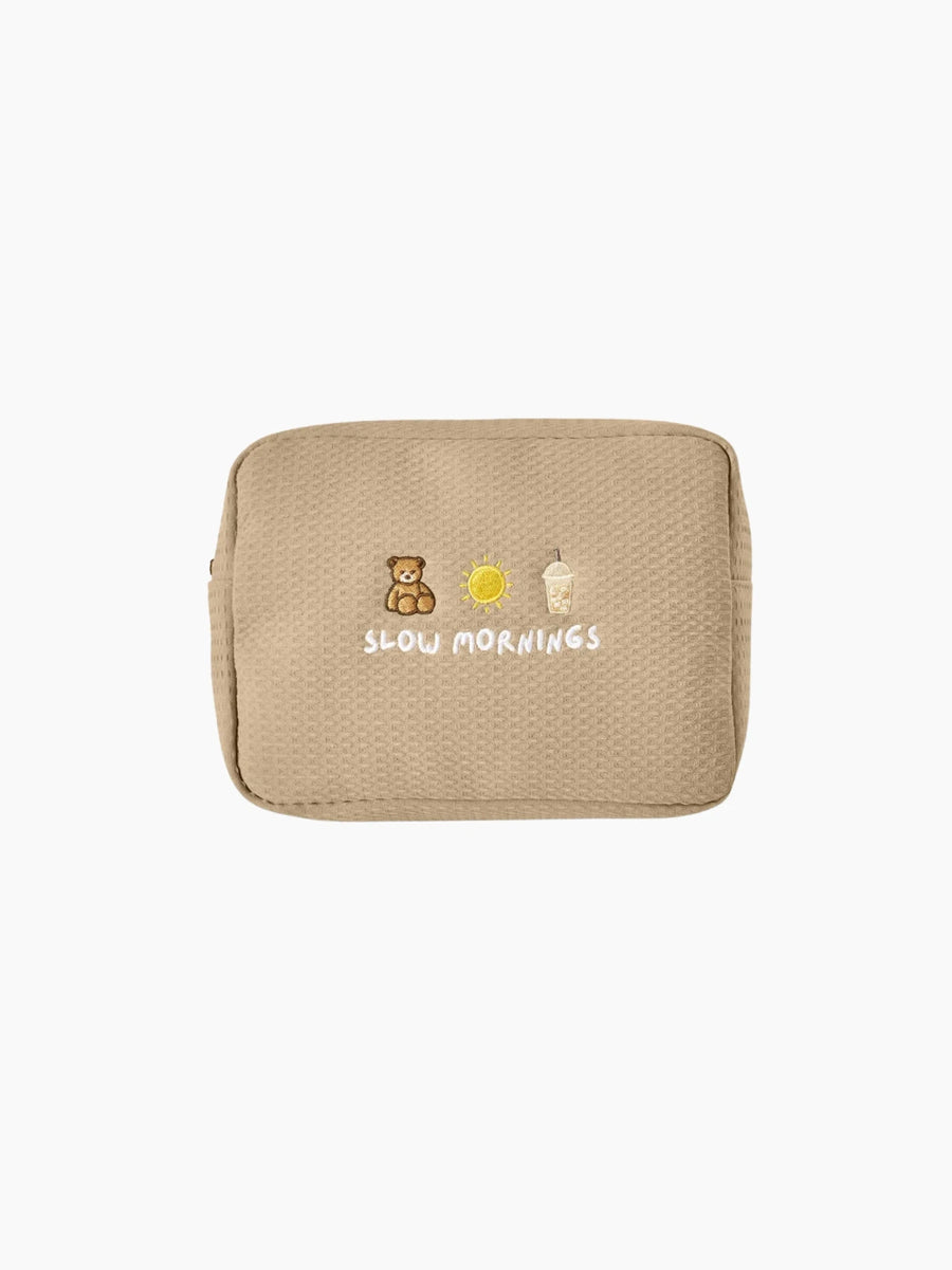 Personalised Beige Waffle Pouch