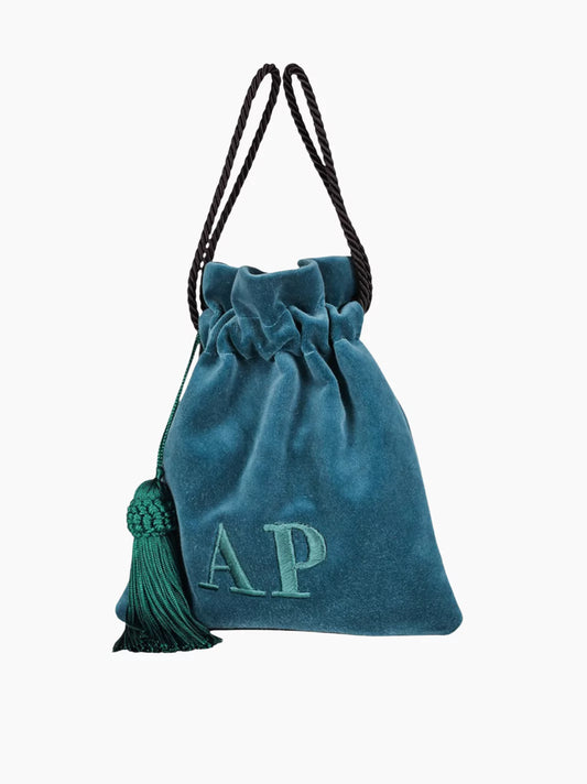 Blue Velvet Pouch Bag