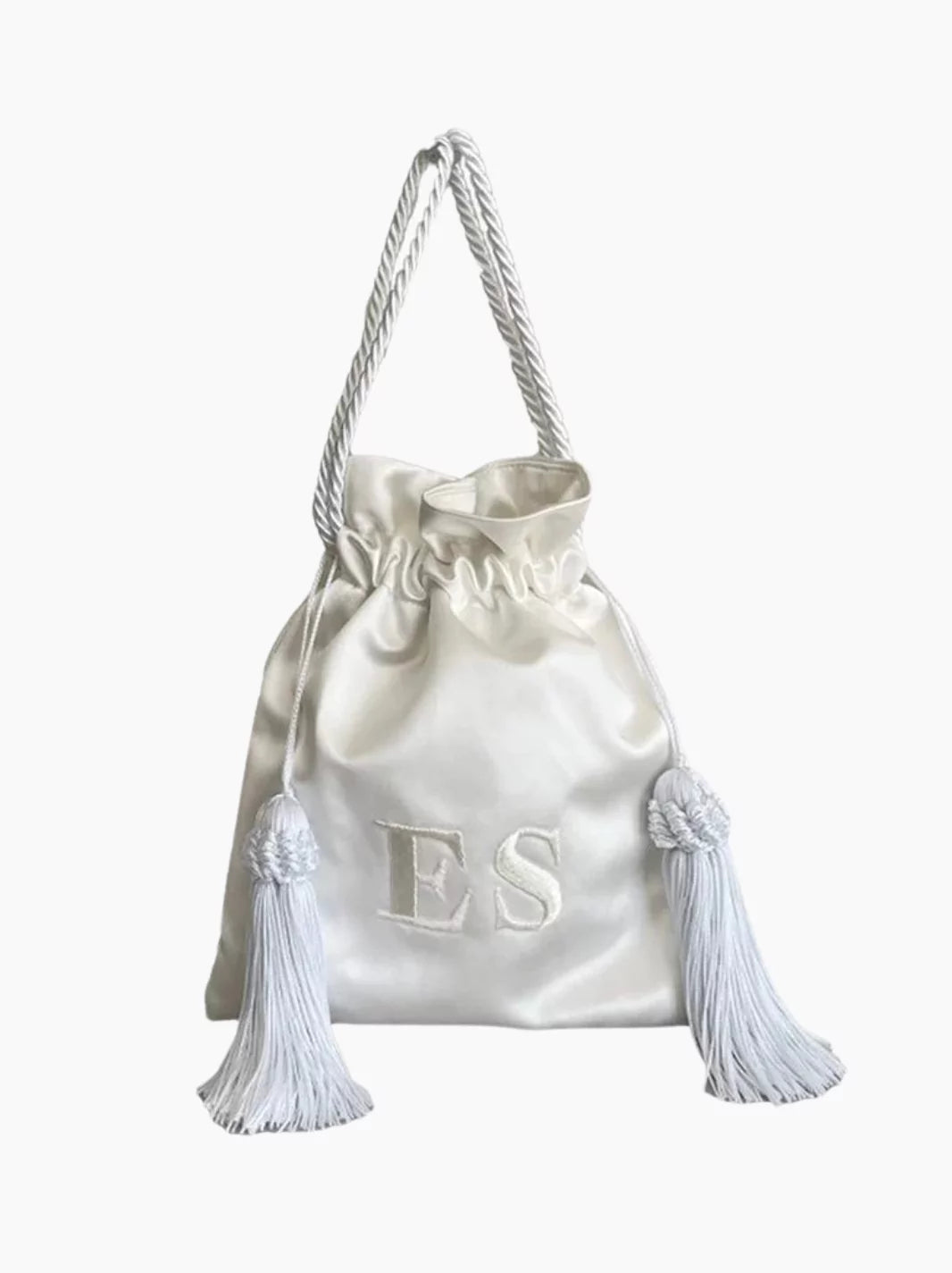 White Silk Pouch Bag