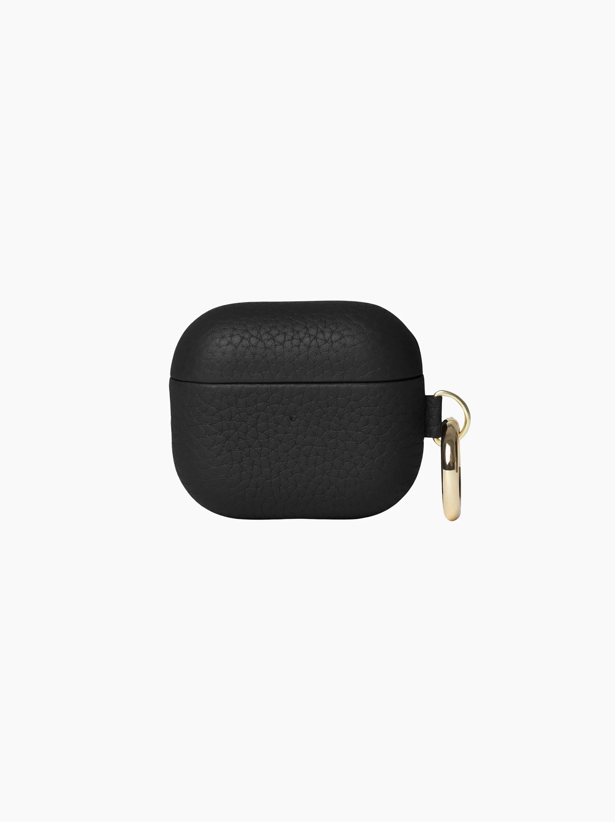 Black Leather Airpods Case