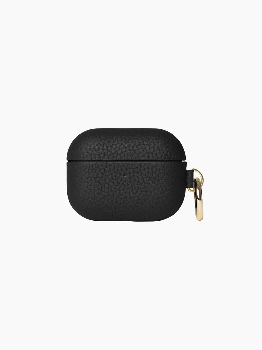 Black Leather Airpods Case
