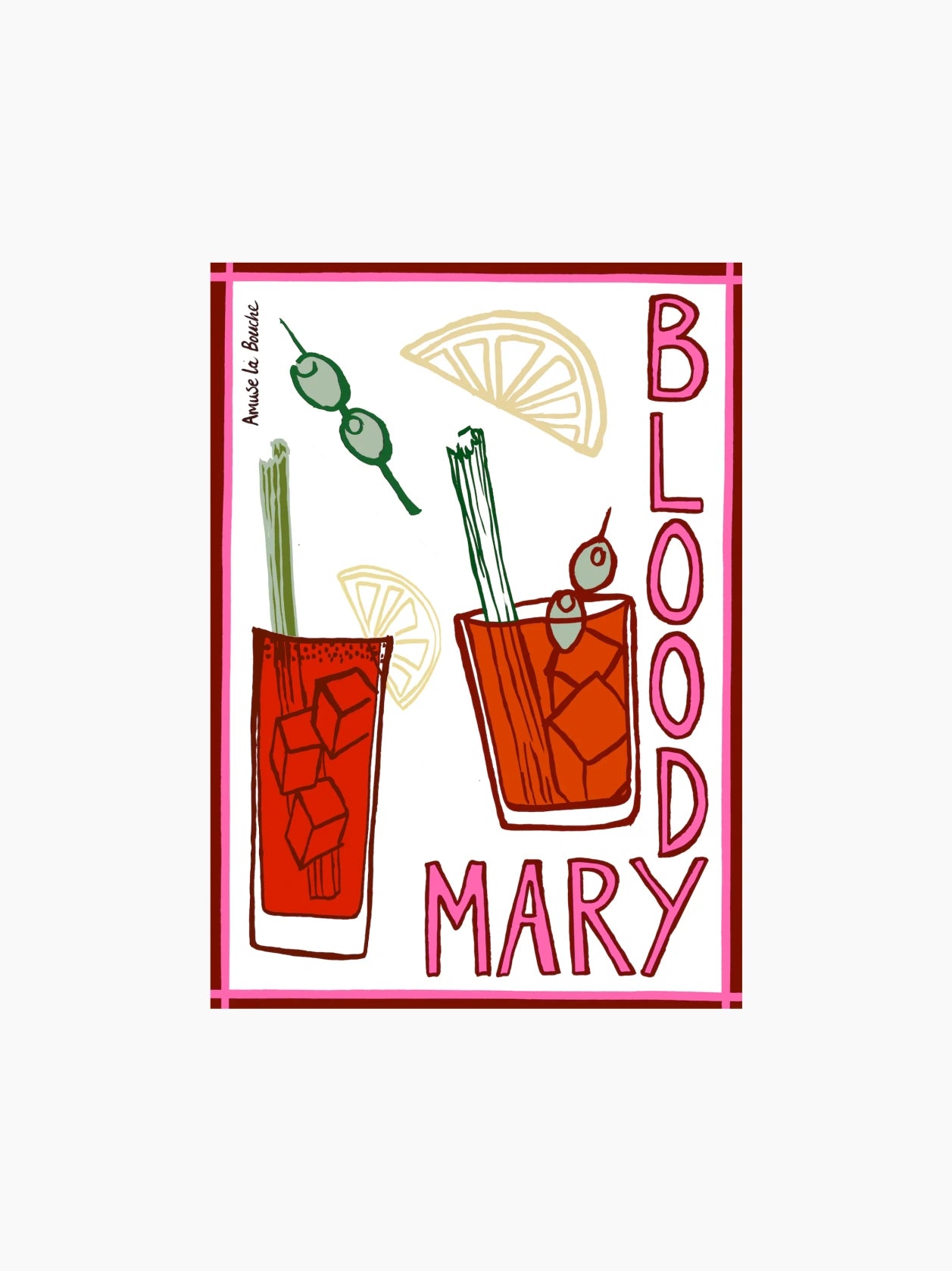 Bloody Mary Linen Tea Towel