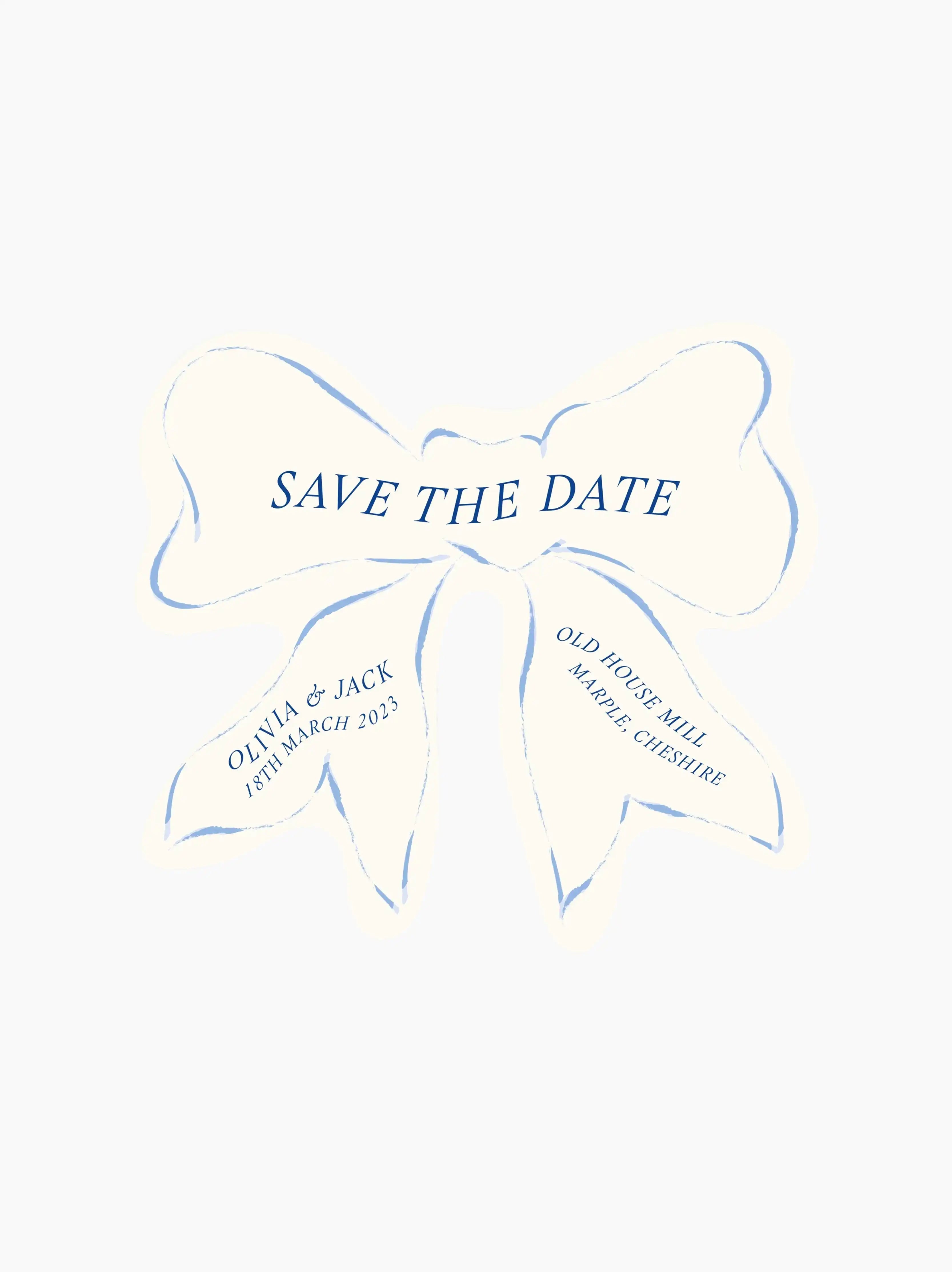 Bow Save The Date Wedding Cards