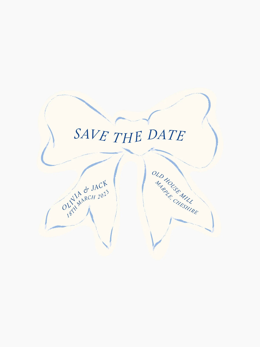Bow Save The Date Wedding Cards