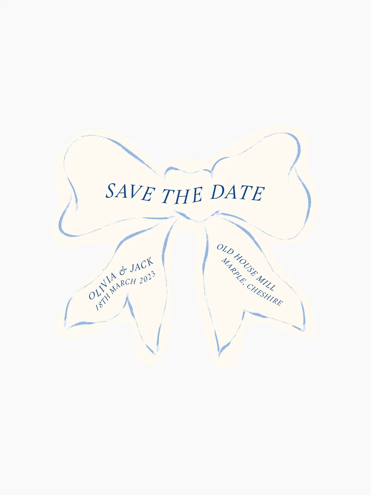Bow Save The Date Wedding Cards