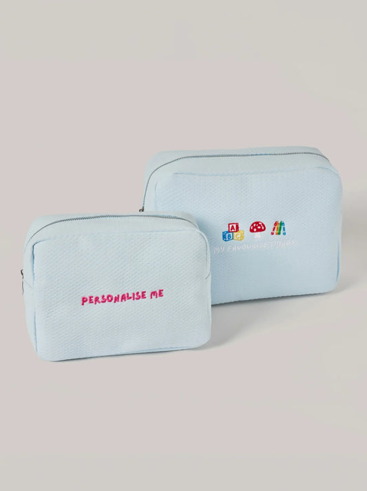 Personalised Blue Waffle Pouch
