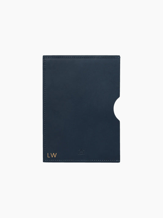 Blue Leather Passport Holder