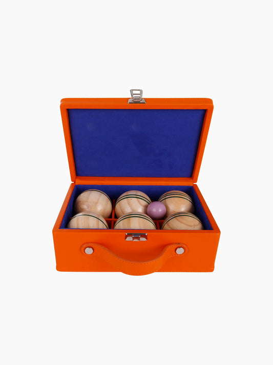 Personalised Leather Boules Set