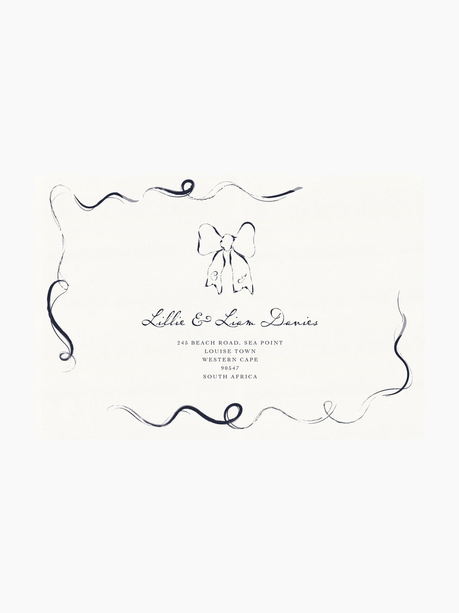 Bow Save The Date Wedding Cards