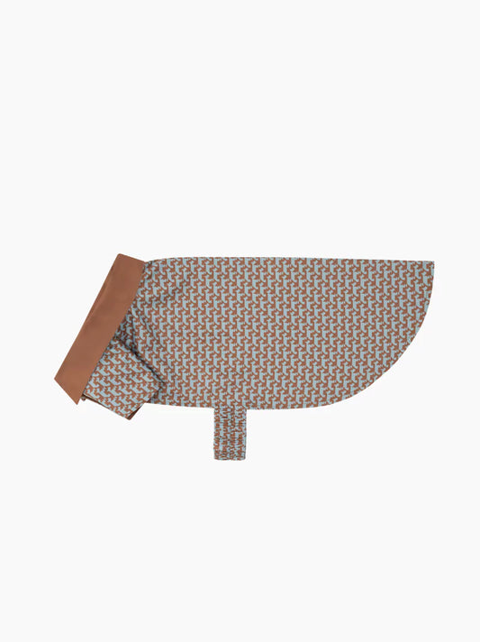 Brown Reversible Pattern Dog Coat