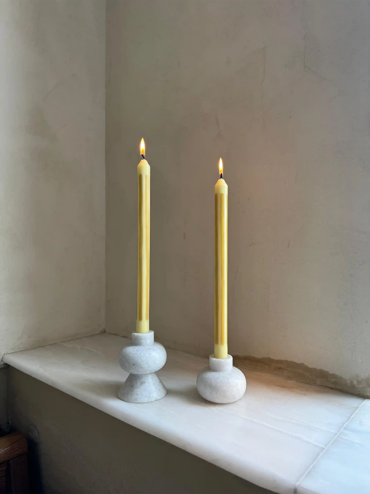 Butter Boy Yellow Dinner Candles Set of 2