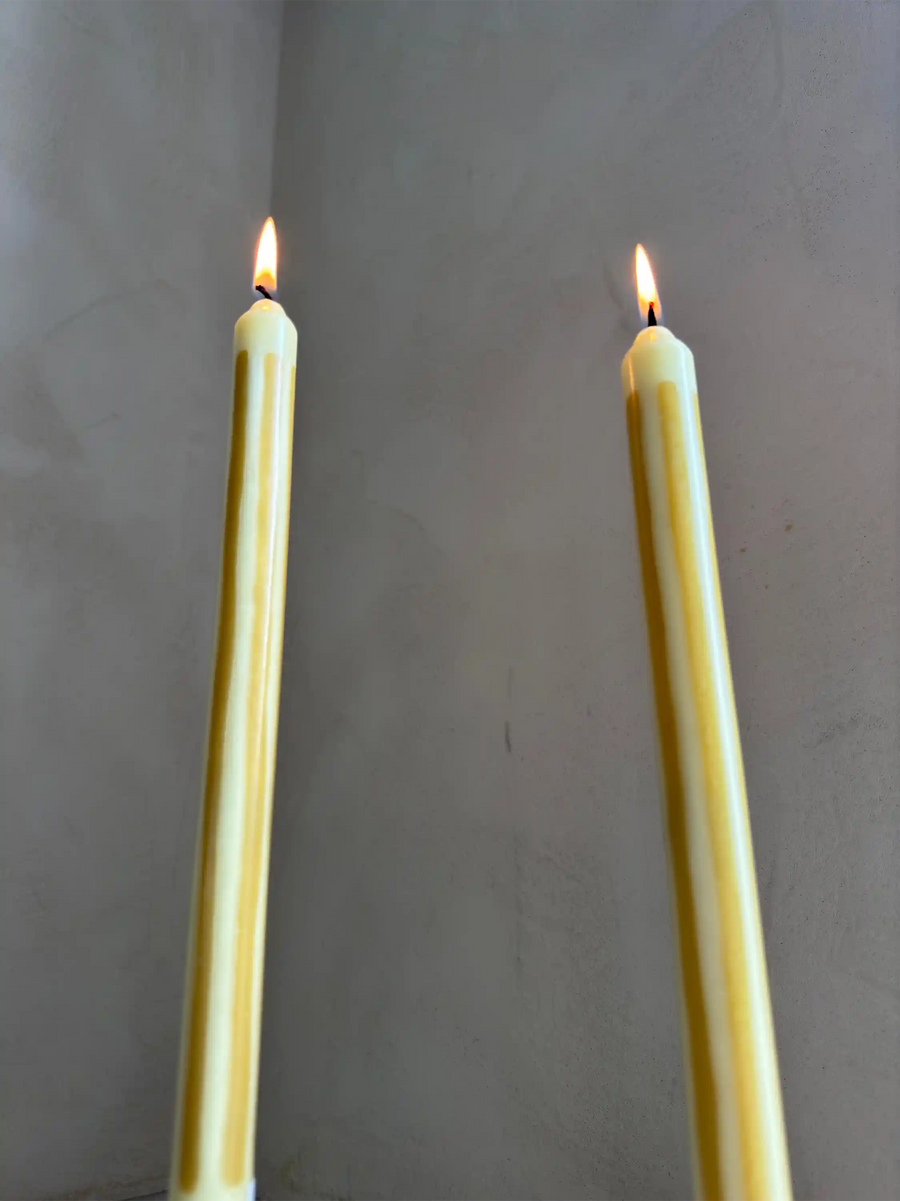 Butter Boy Yellow Dinner Candles Set of 2