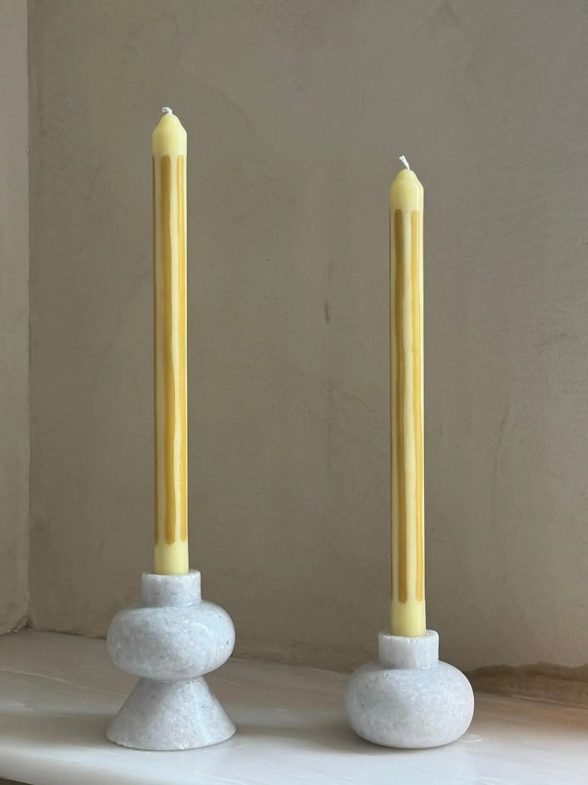 Butter Boy Yellow Dinner Candles Set of 2