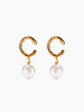 Gold Pearl Letter Earrings