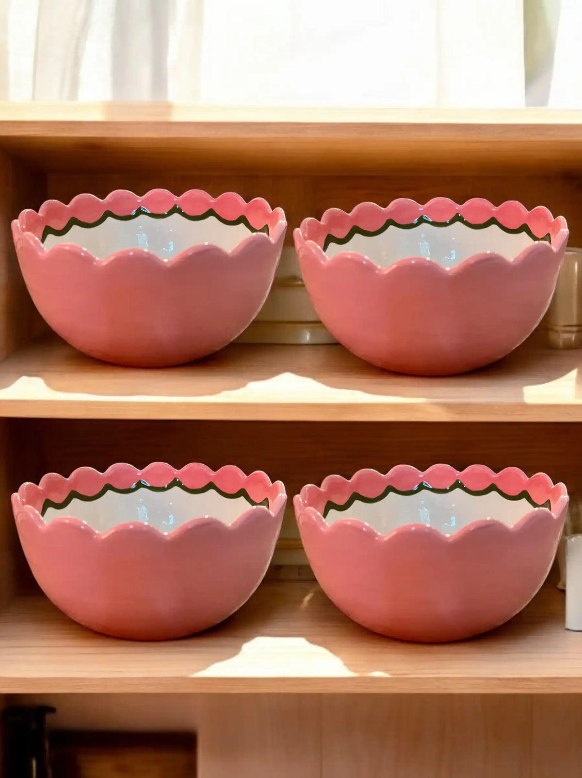 Bespoke Initial Scalloped Bowls Set of 4