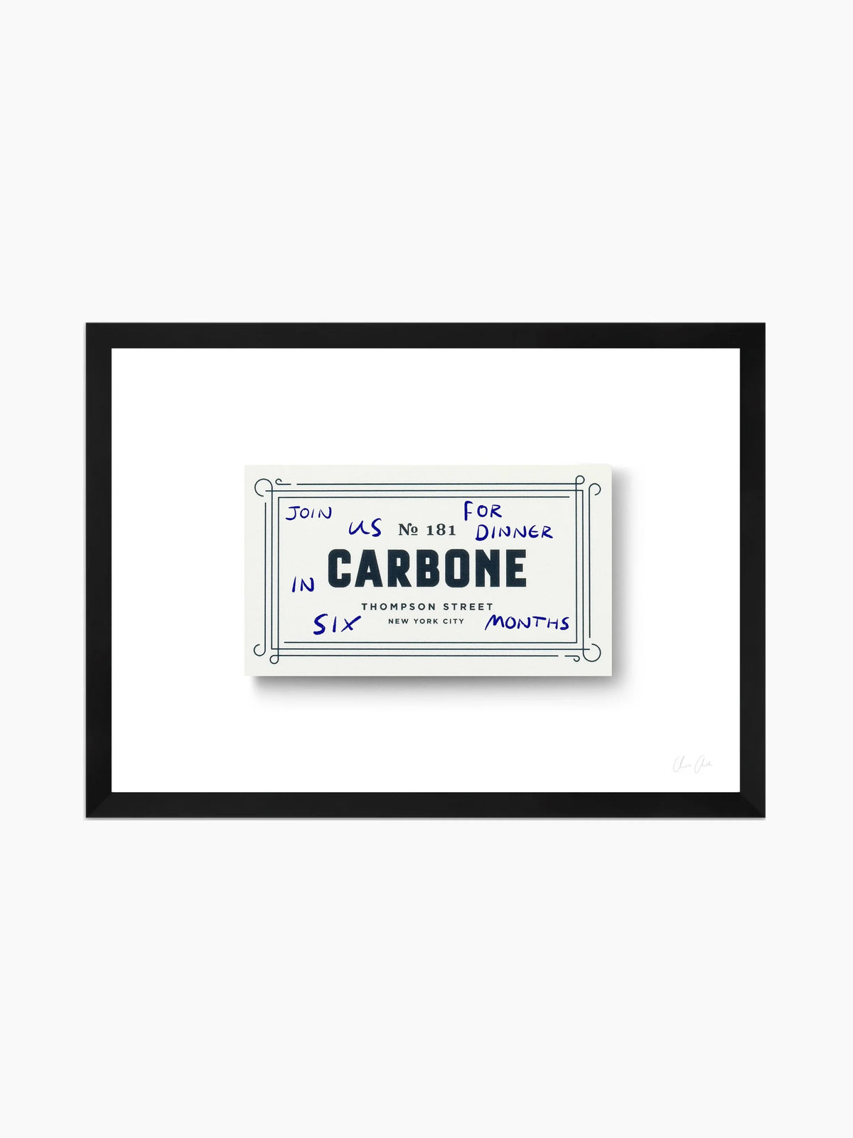 Card at Carbone i Framed Art Print