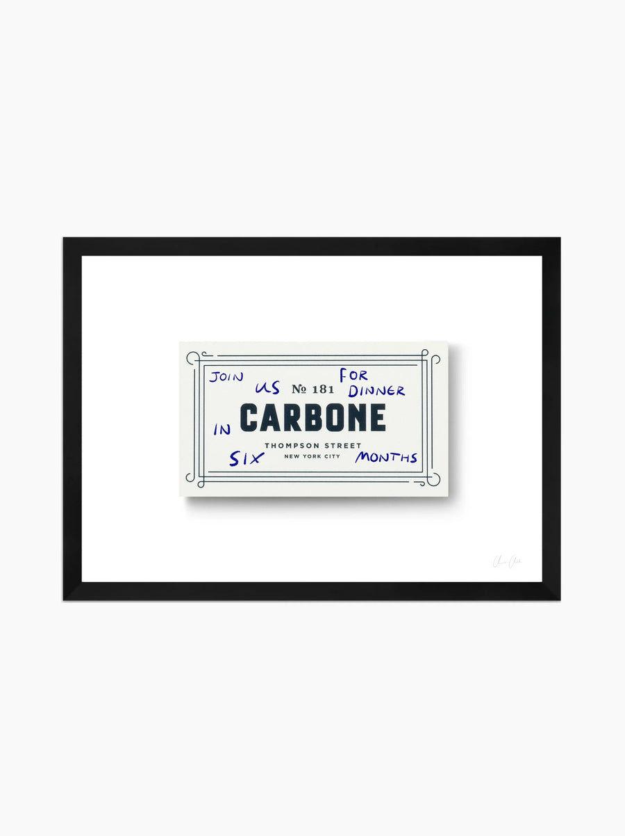 Card at Carbone i Framed Art Print