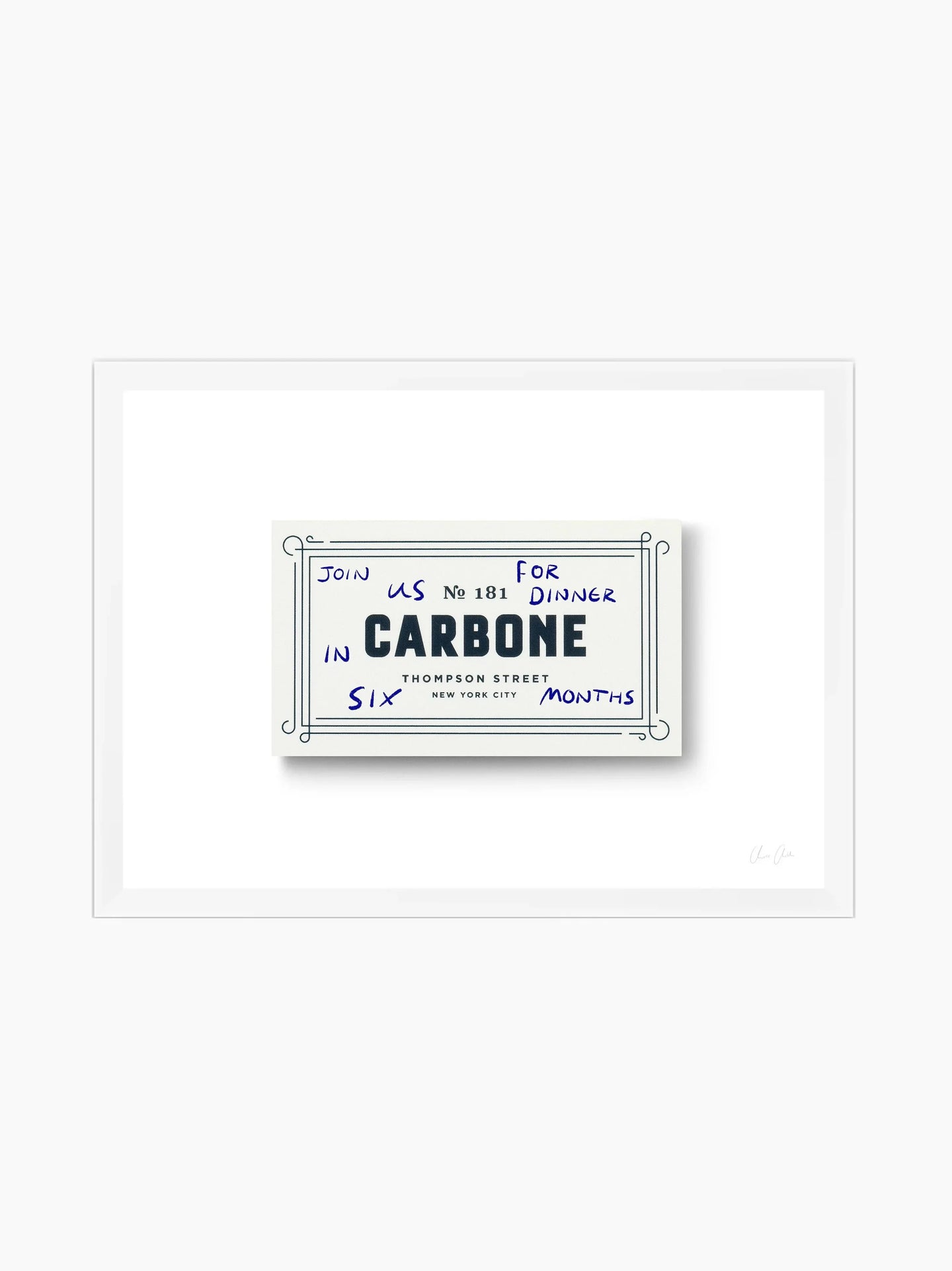 Card at Carbone i Framed Art Print