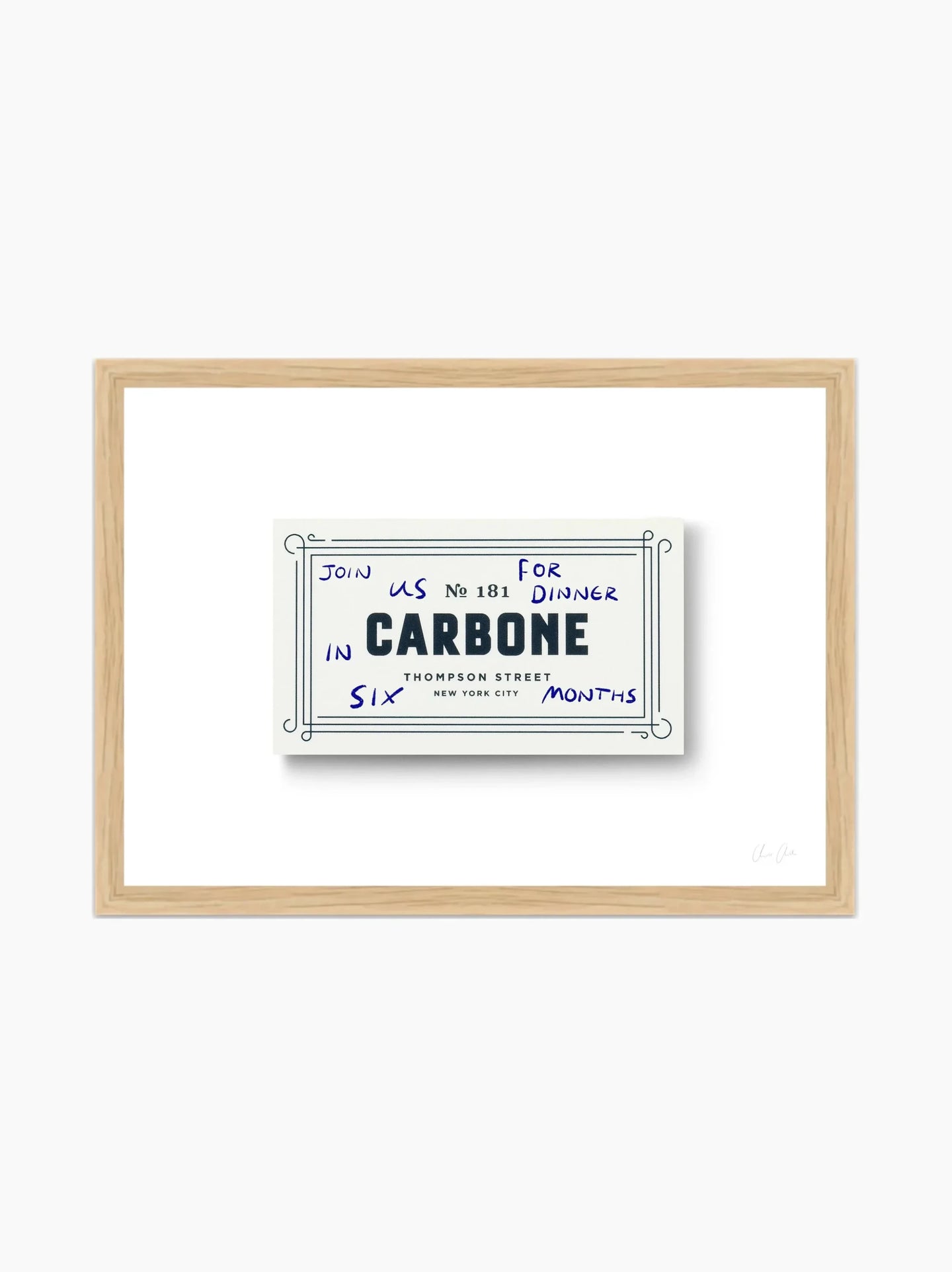 Card at Carbone i Framed Art Print