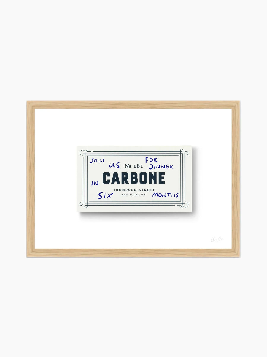 Card at Carbone i Framed Art Print