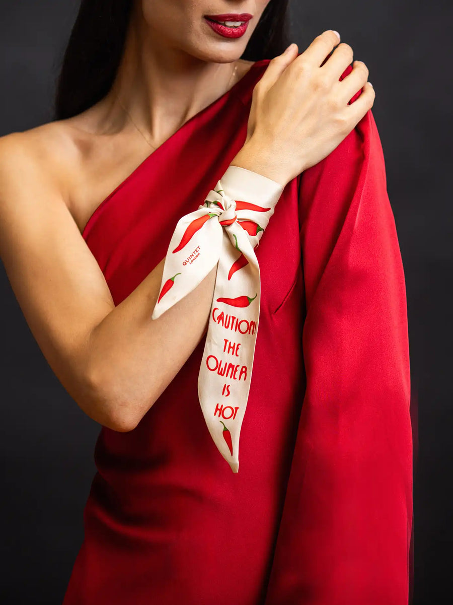 Caution The Owner Is Hot Ribbon Scarf