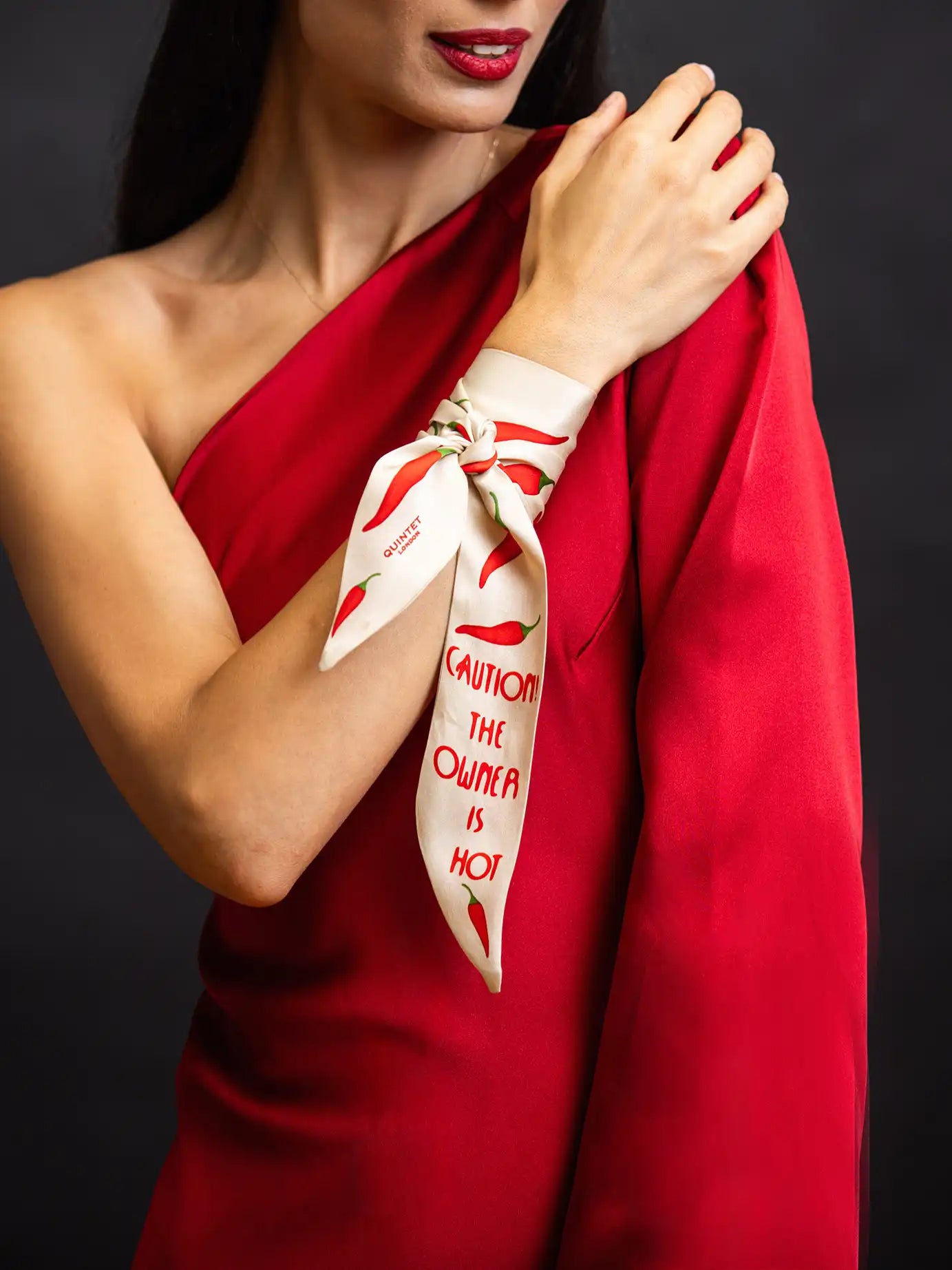 Caution The Owner Is Hot Ribbon Scarf