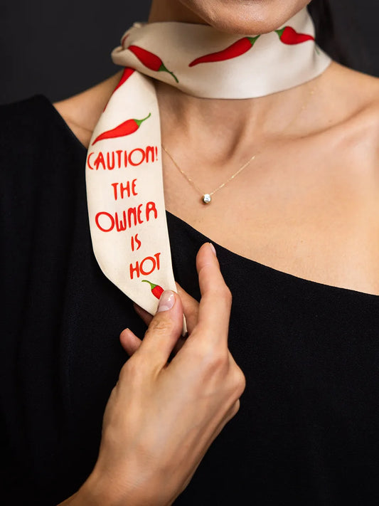 Caution The Owner Is Hot Ribbon Scarf