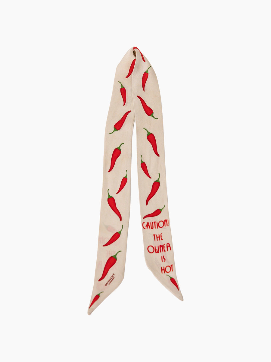 Caution The Owner Is Hot Ribbon Scarf