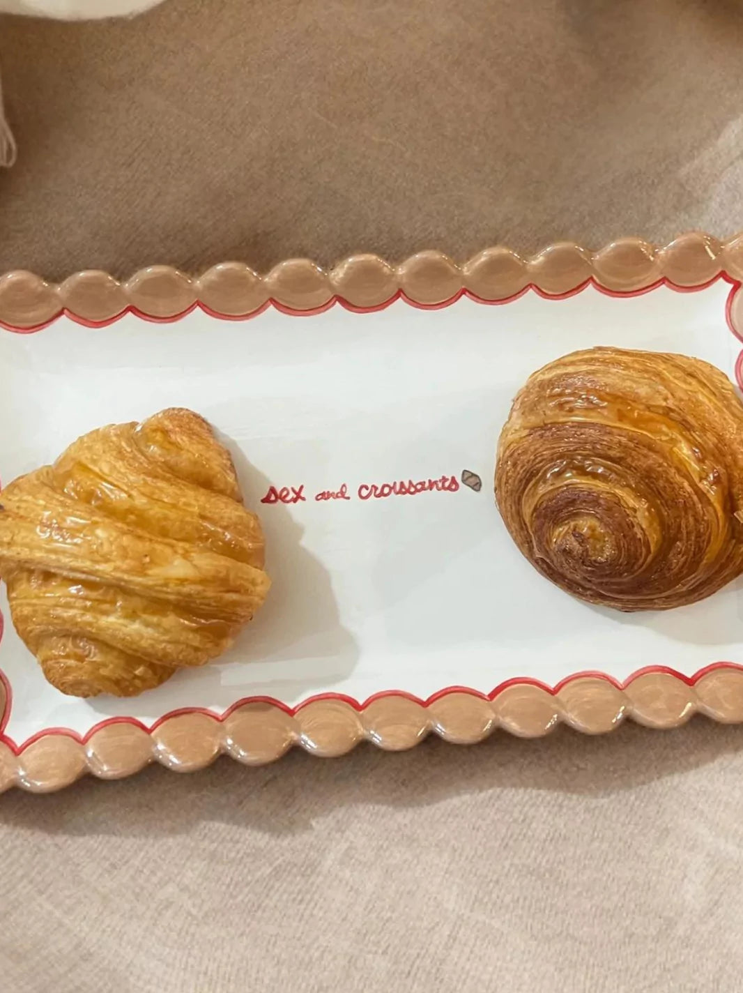 Sex And Croissants Scalloped Tray