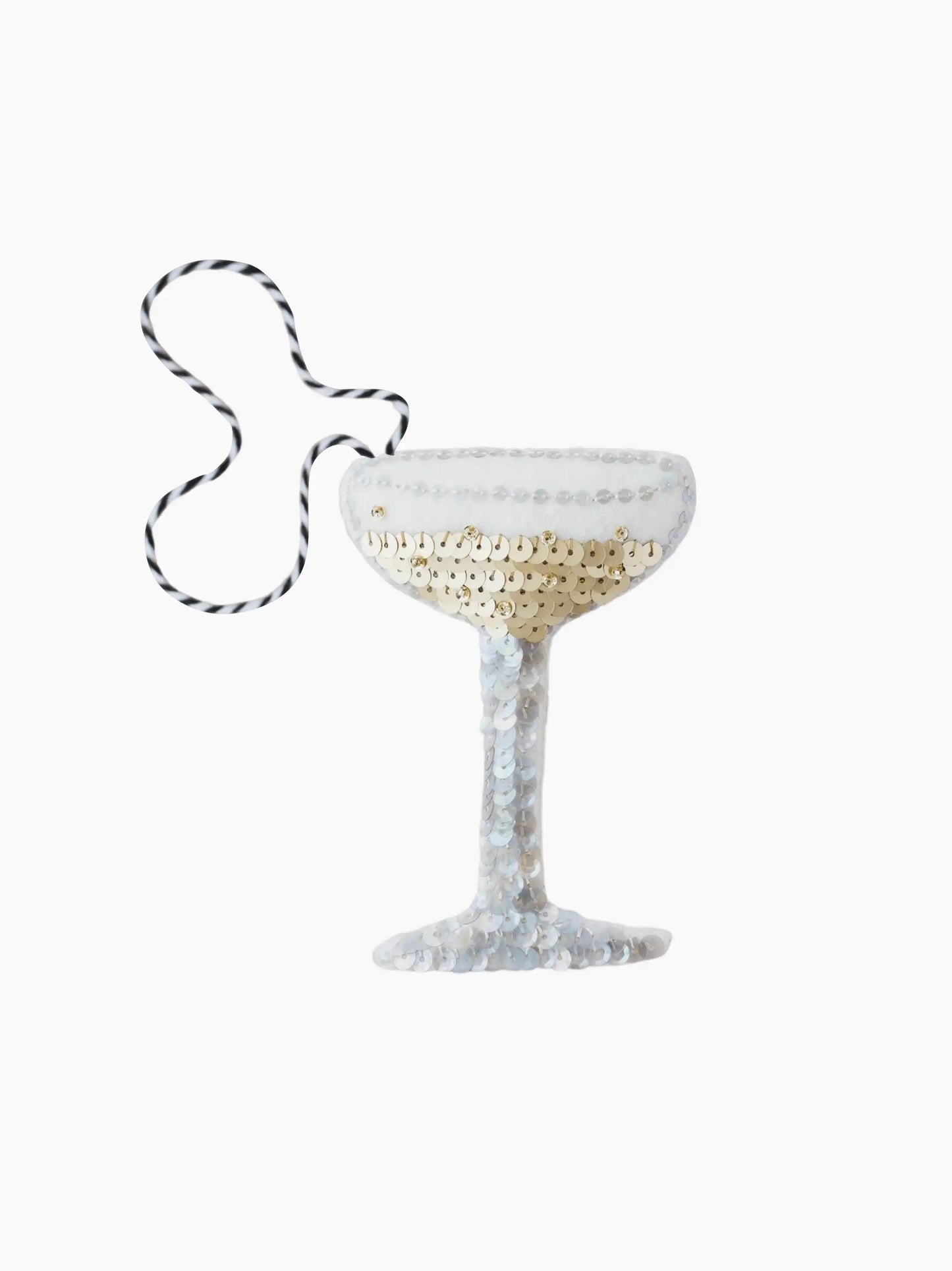 Champagne Coupe Sequin Ornament