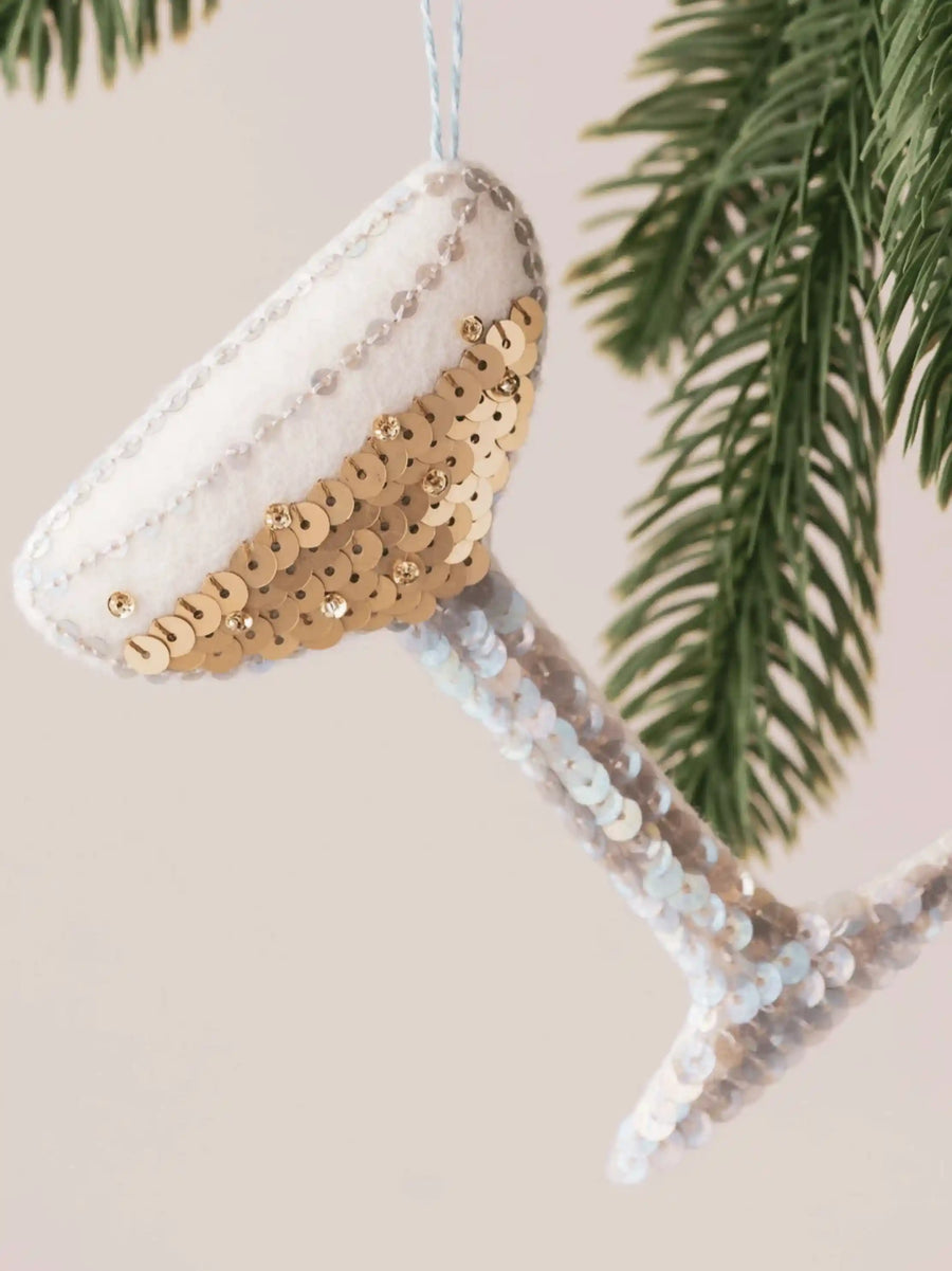 Champagne Coupe Sequin Ornament