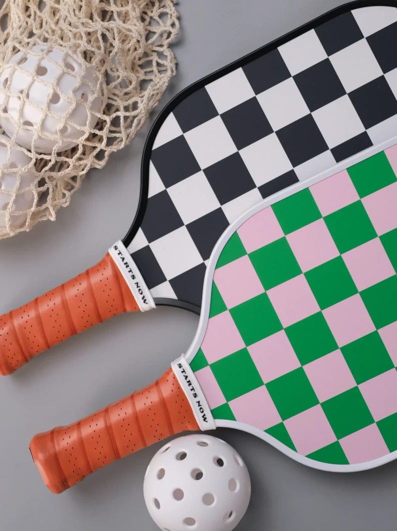 Checkered Pickleball Paddle Set