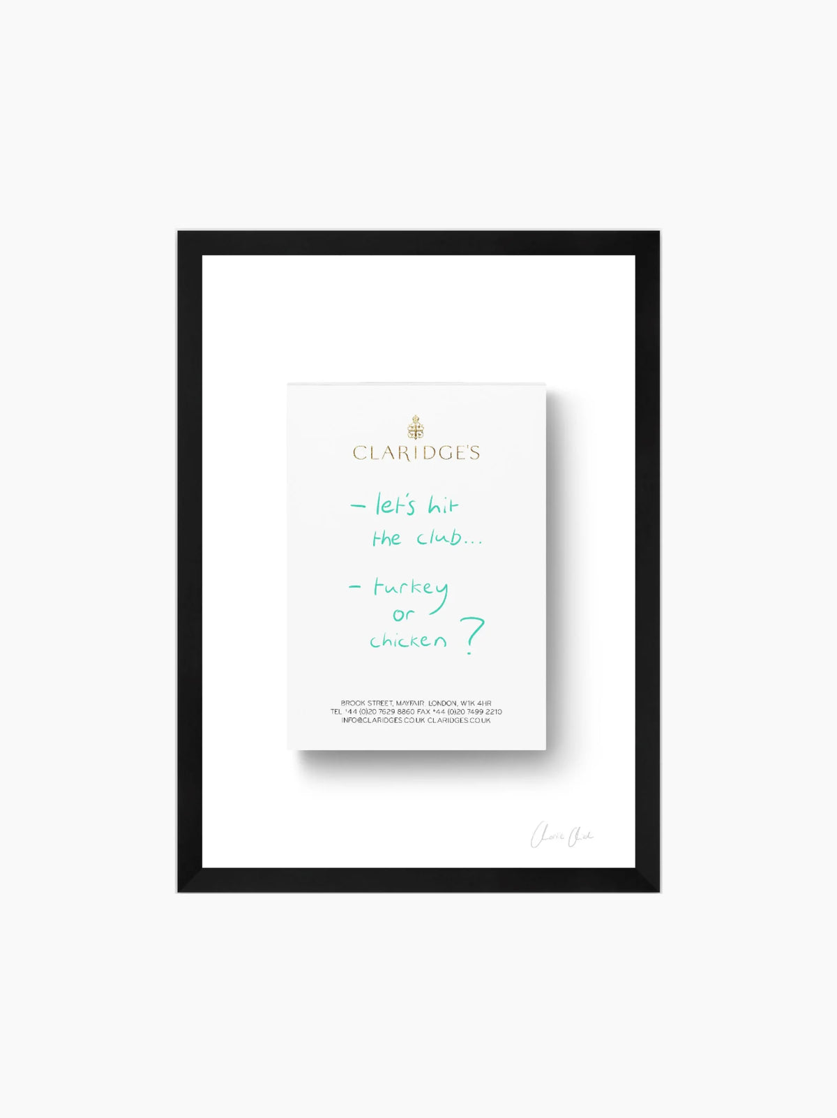 Notepad at Claridge's ii Framed Art Print