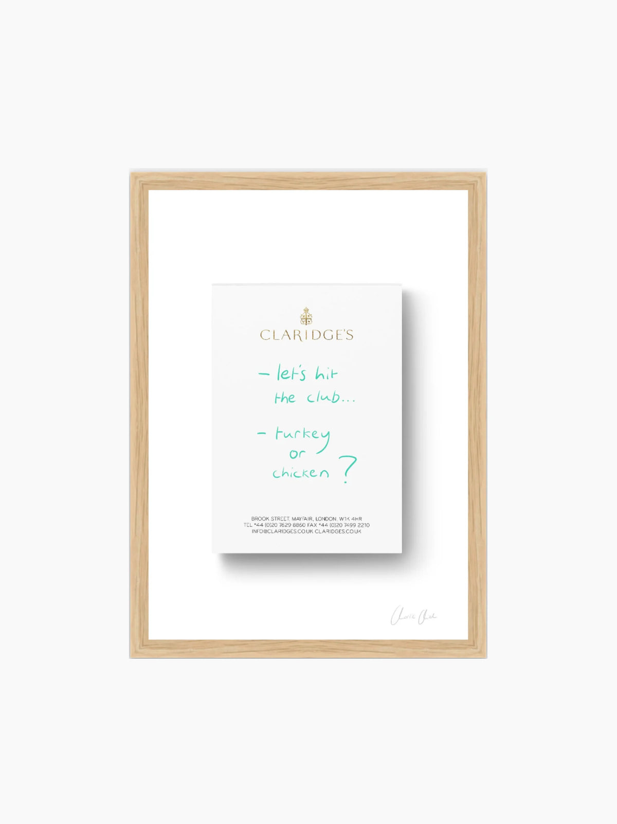 Notepad at Claridge's ii Framed Art Print