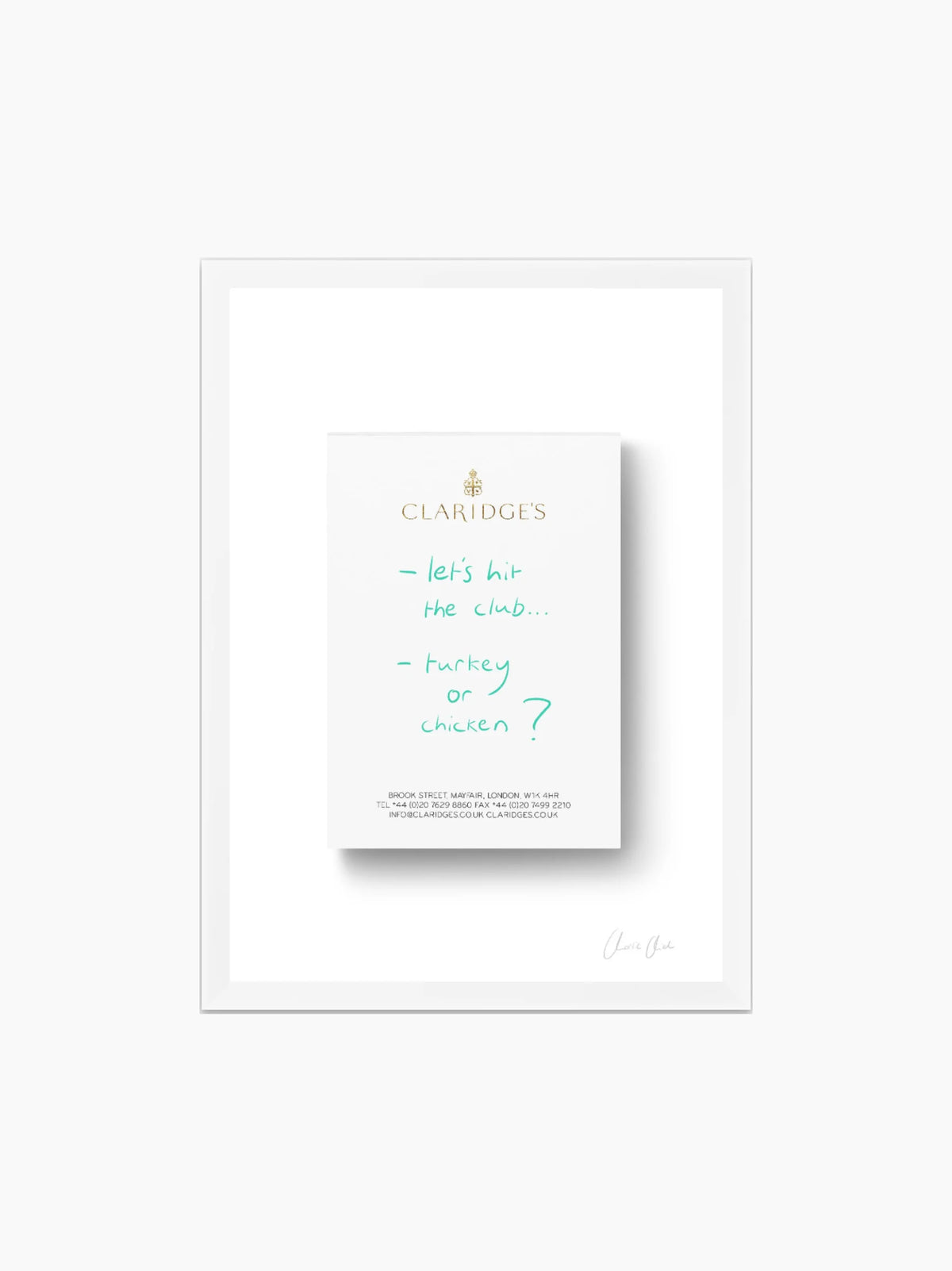 Notepad at Claridge's ii Framed Art Print