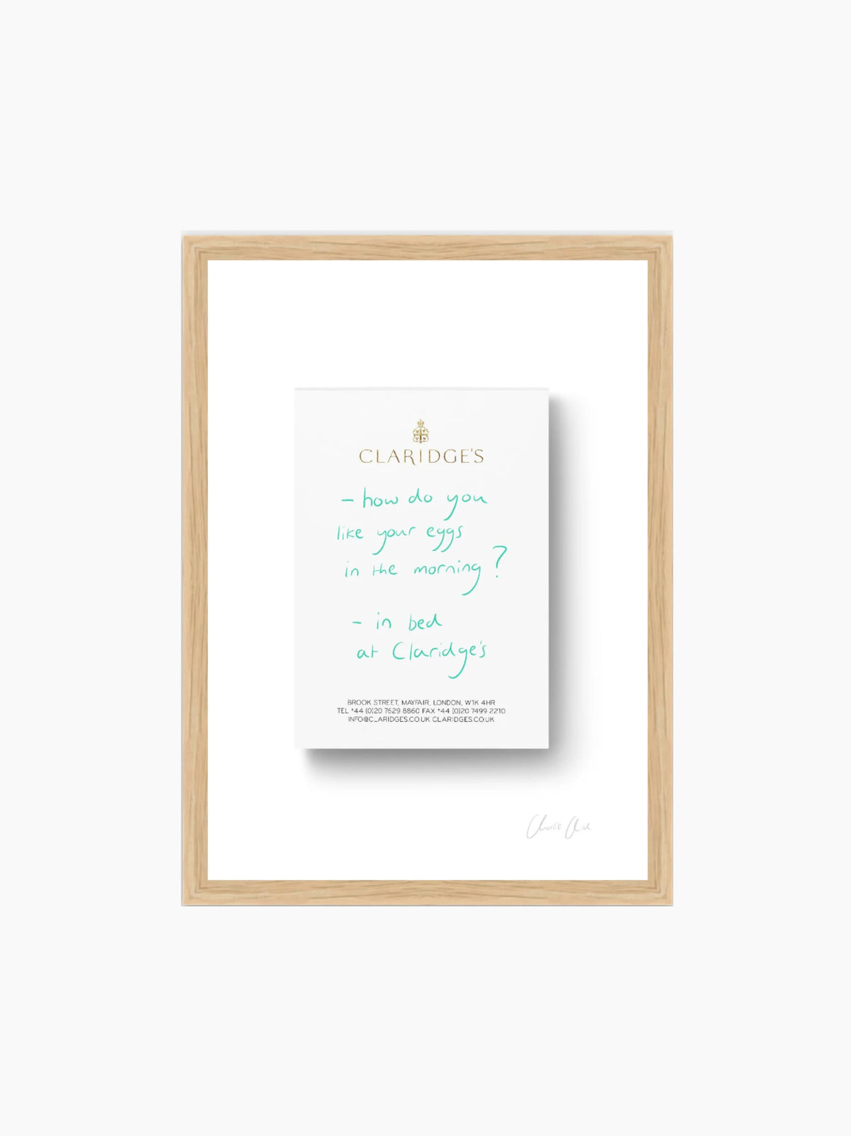 Notepad at Claridge's i Framed Art Print