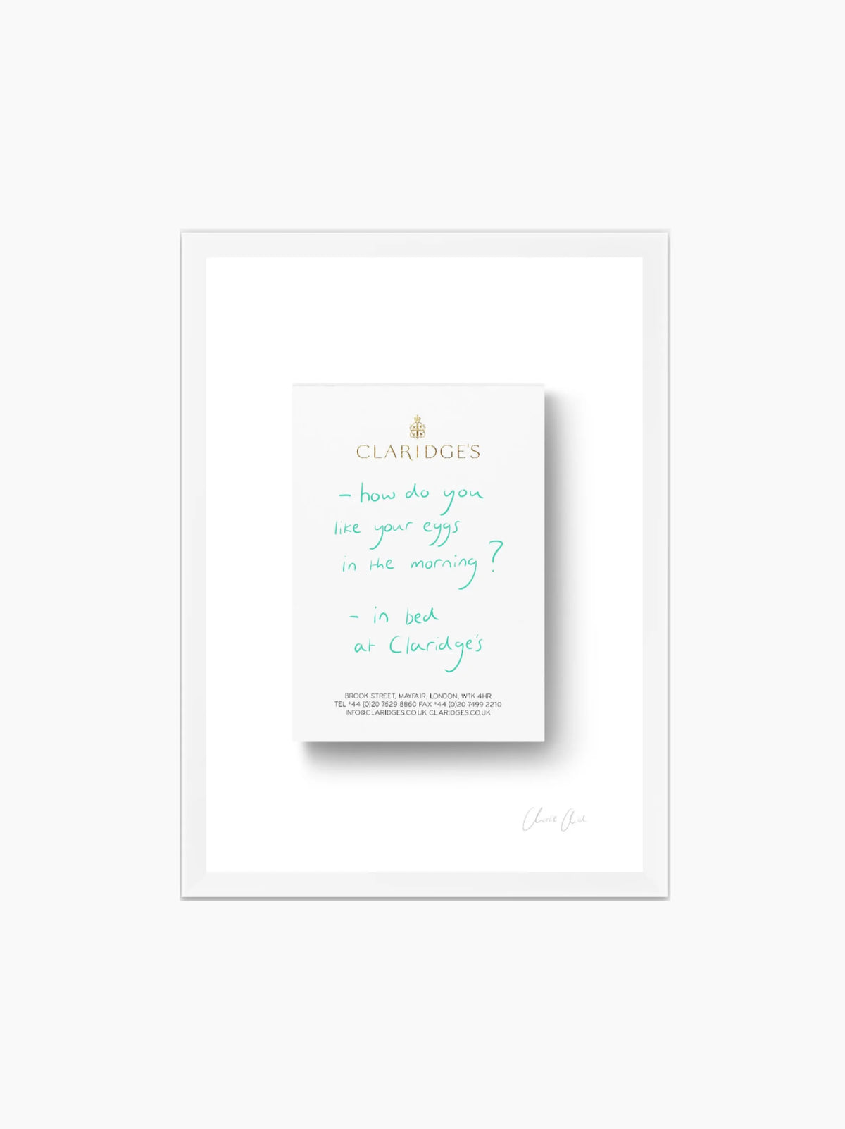 Notepad at Claridge's i Framed Art Print