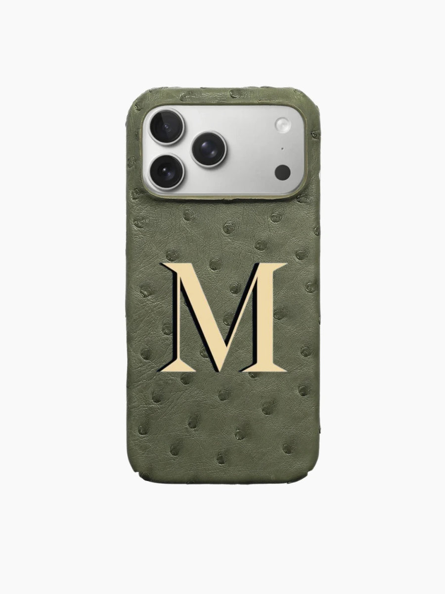 Olive Green Ostrich iPhone Case