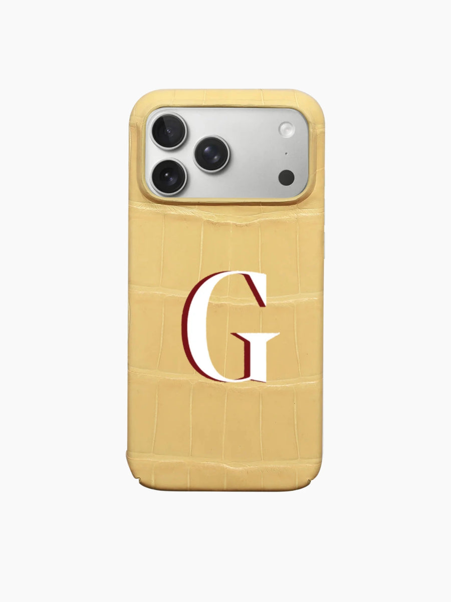 Cornsilk Yellow Crocodile iPhone Case