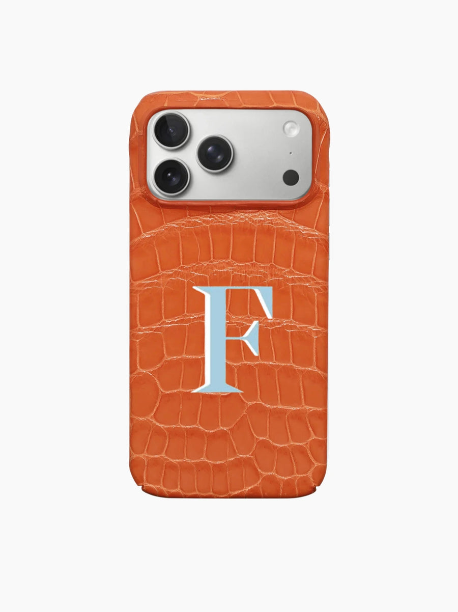 Tangerine Orange Crocodile iPhone Case