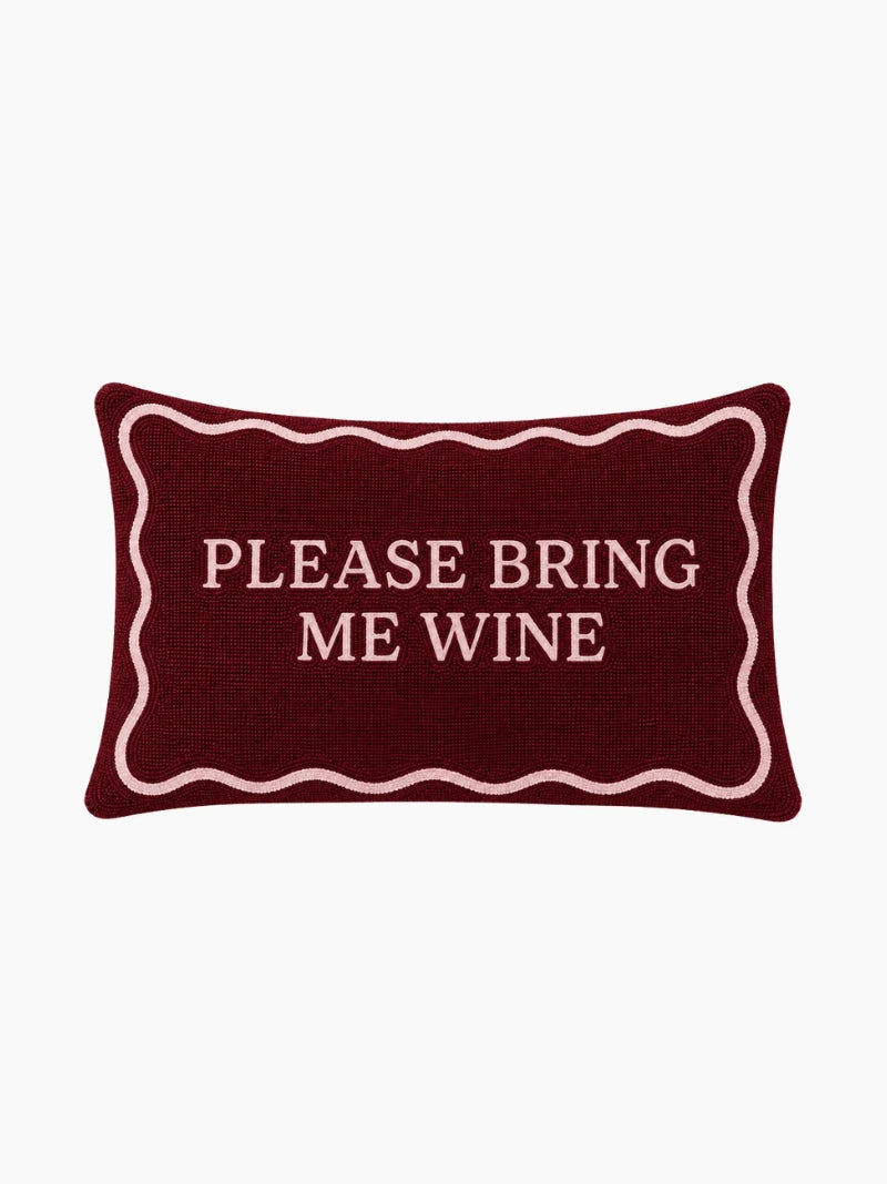 Please Bring Me Wine Needlepoint Cushion